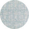 Close-up of round Rhea Area Rug showing denim blue and natural gray woven texture. Contemporary style. Design-Round-7