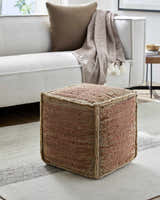 Rhuddlan Jute Rust Pouf