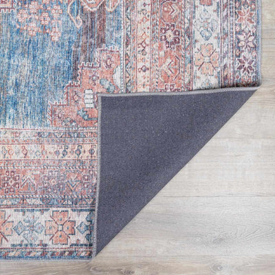 Baltinglass Rust & Blue Washable Rug