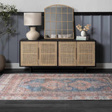 Baltinglass Rust & Blue Washable Area Rug - Clearance