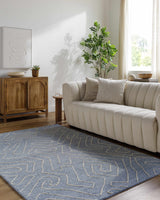 Made to Order Custom Size Raffi Slate Blue Area Rug