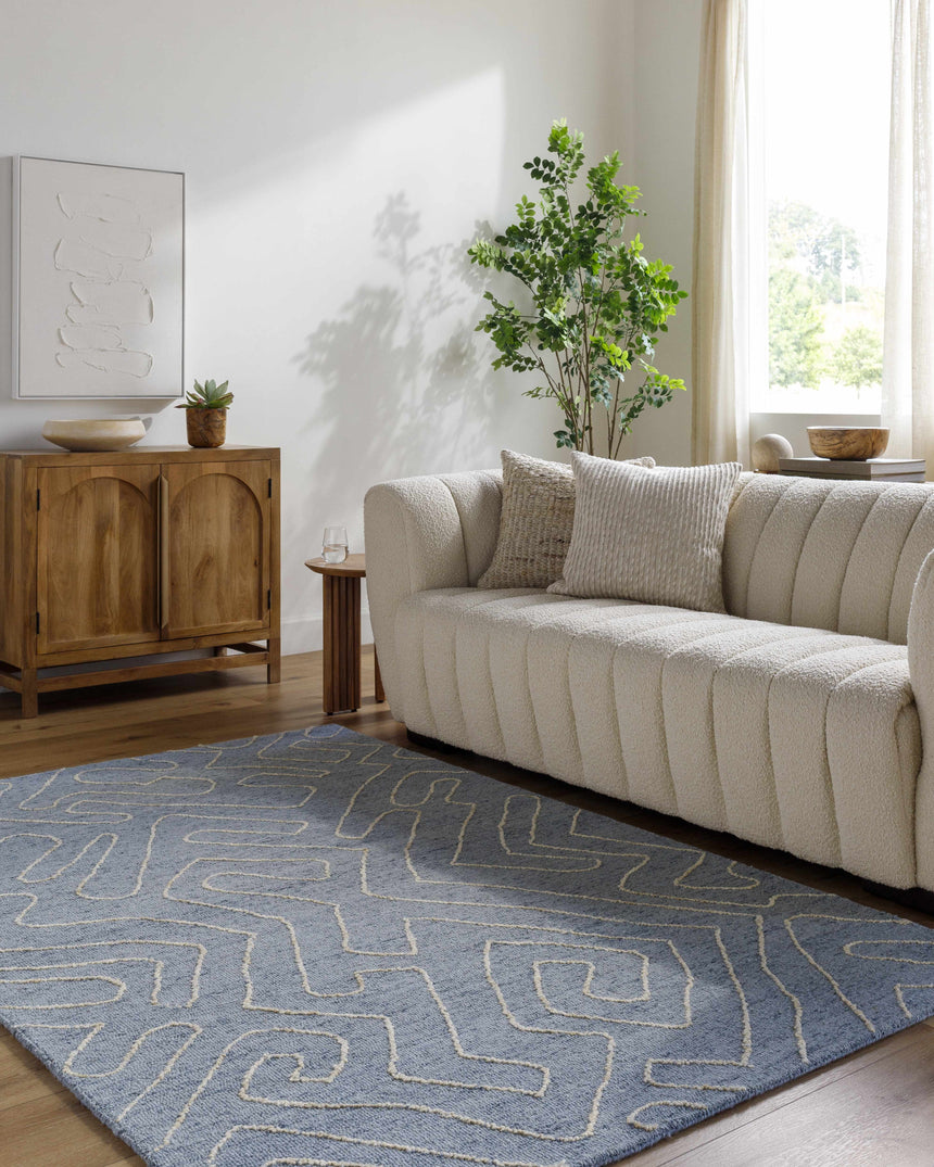 Made to Order Custom Size Raffi Slate Blue Area Rug