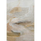 Dalyn Luxury Ravenna RN11 Taupe Washable Area Rug with beige, gold, ivory, and rust abstract design.