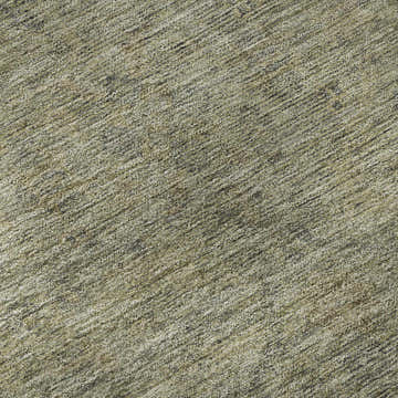 Close-up of Dalyn Luxury Ravenna RN5 Khaki Washable Area Rug. Tan, ivory, and green diagonal pattern.