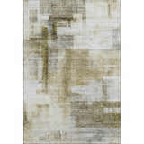 Dalyn Luxury Ravenna RN6 Taupe Washable Area Rug with beige, ivory, and brown geometric pattern.