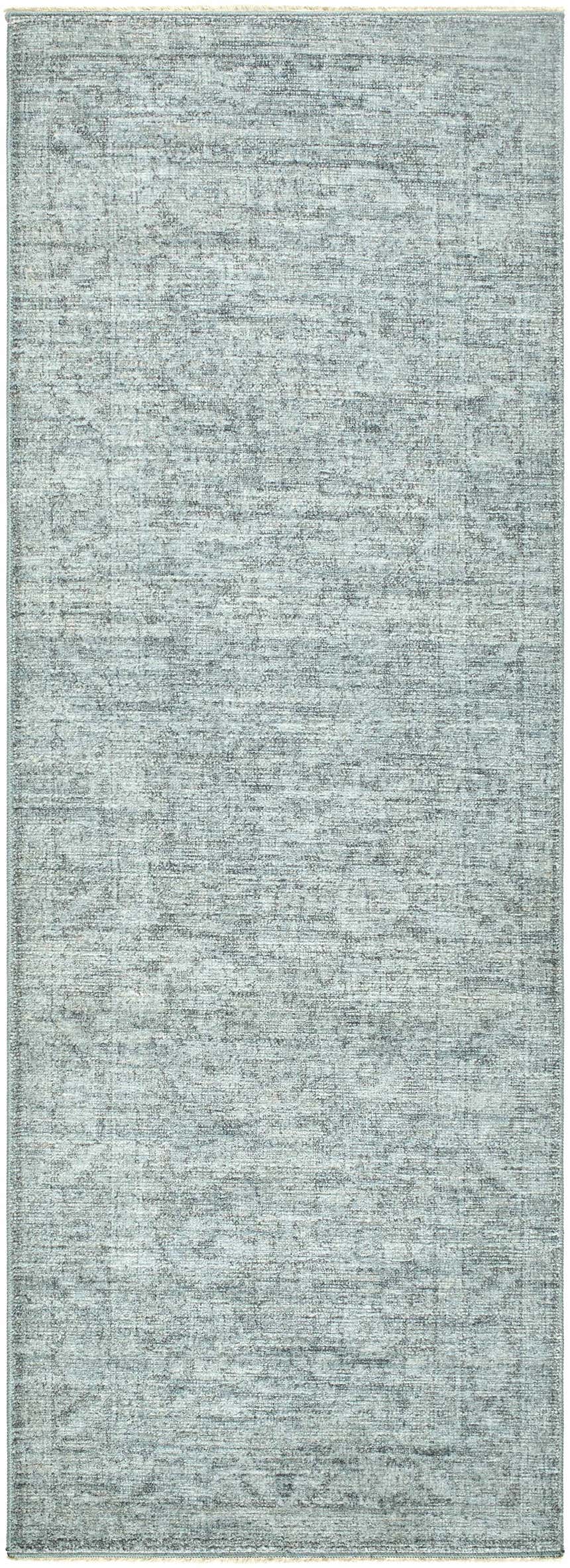 Close-up of Livabliss x Galey Alix Maria Elena II Vintage Medallion Area Rug in black, cream, and gray. Polyester, machine woven. Design-Runner-2773