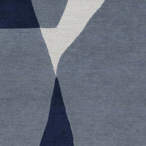 Sample Robbins Modern Blue Wool Rug