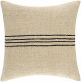 Aiyana Black Striped Linen Lumbar Pillow