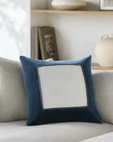 Rahiq Blue Border Cotton Throw Pillow - Clearance