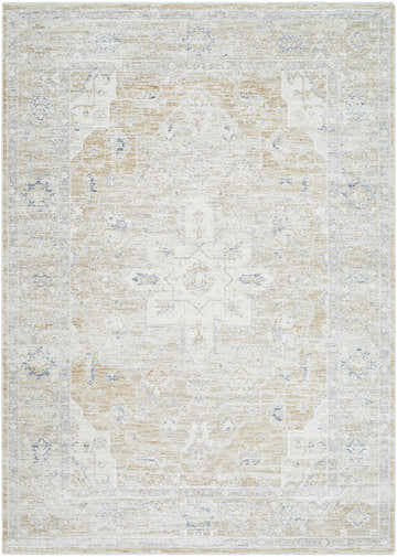 Close-up of Rhody Luxe Rug in light silver and sterling gray. Traditional farmhouse style with a subtle floral pattern. Design-Rectangle-57