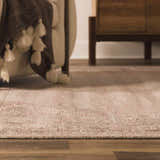 Close-up of beige Luciana III Traditional Medallion Area Rug showing subtle pattern and texture in a neutral living room. Roomscene-Rectangle
