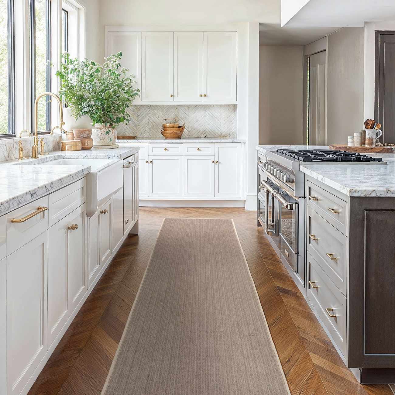 Freya Medium Brown Cut and Sew Custom Runner Rug