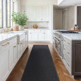 Gaze Black Cut and Sew Custom Runner Rug