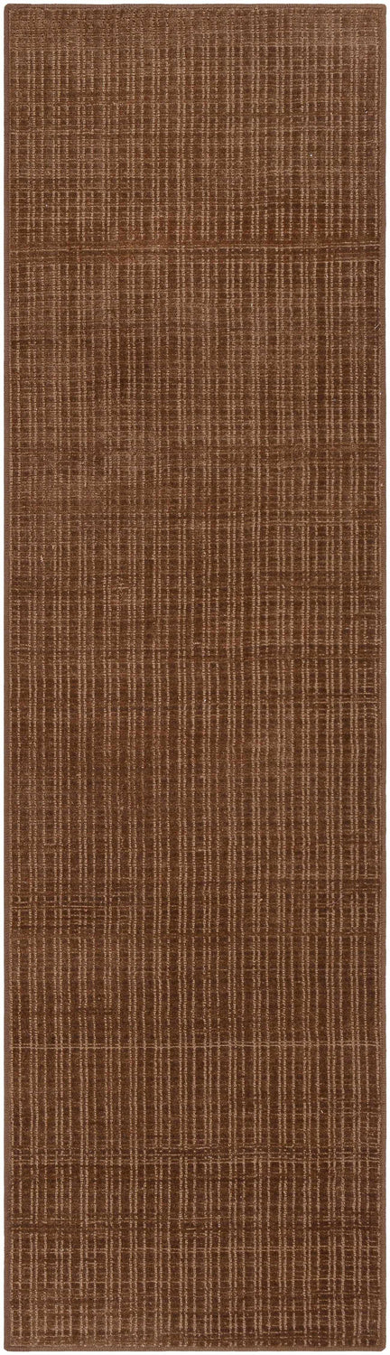 Gunther Dark Brown Hand Loomed Cut and Sew Custom Runner Rug