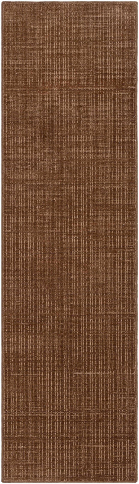 Gunther Dark Brown Hand Loomed Cut and Sew Custom Runner Rug