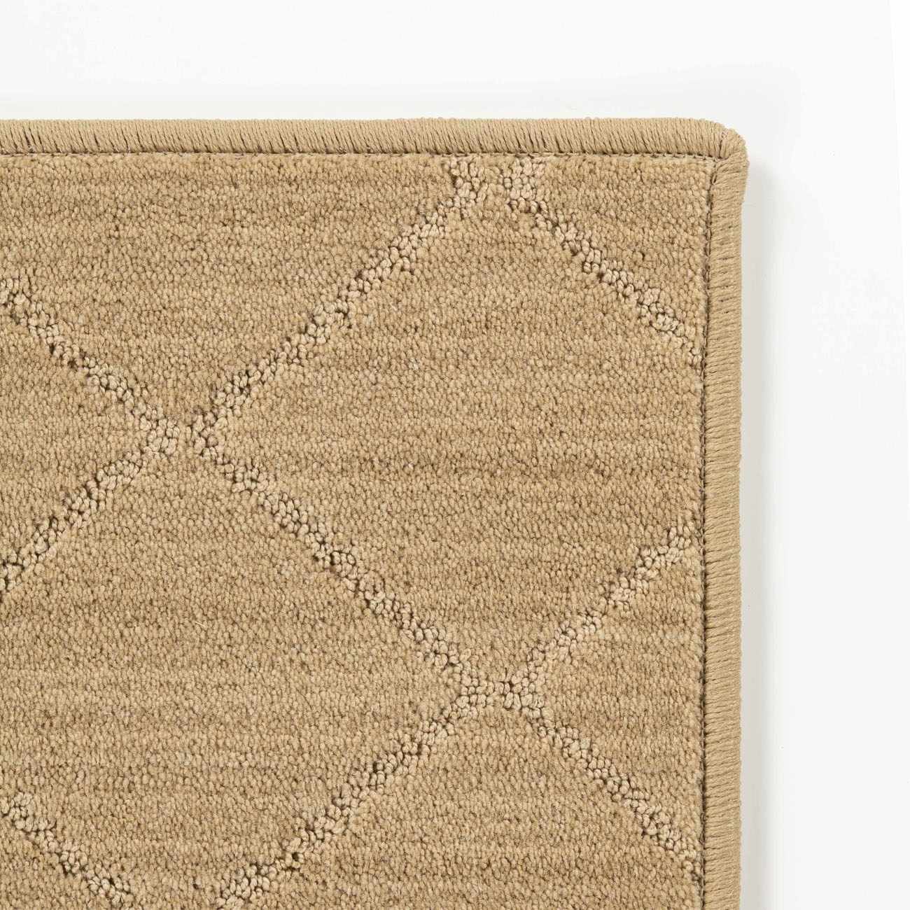 Hawkins Dark Beige Diamond Cut and Sew Custom Runner Rug