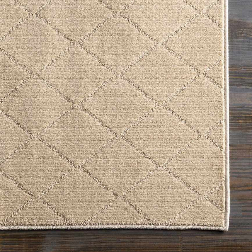 Hawkins Beige Diamond Cut and Sew Custom Runner Rug