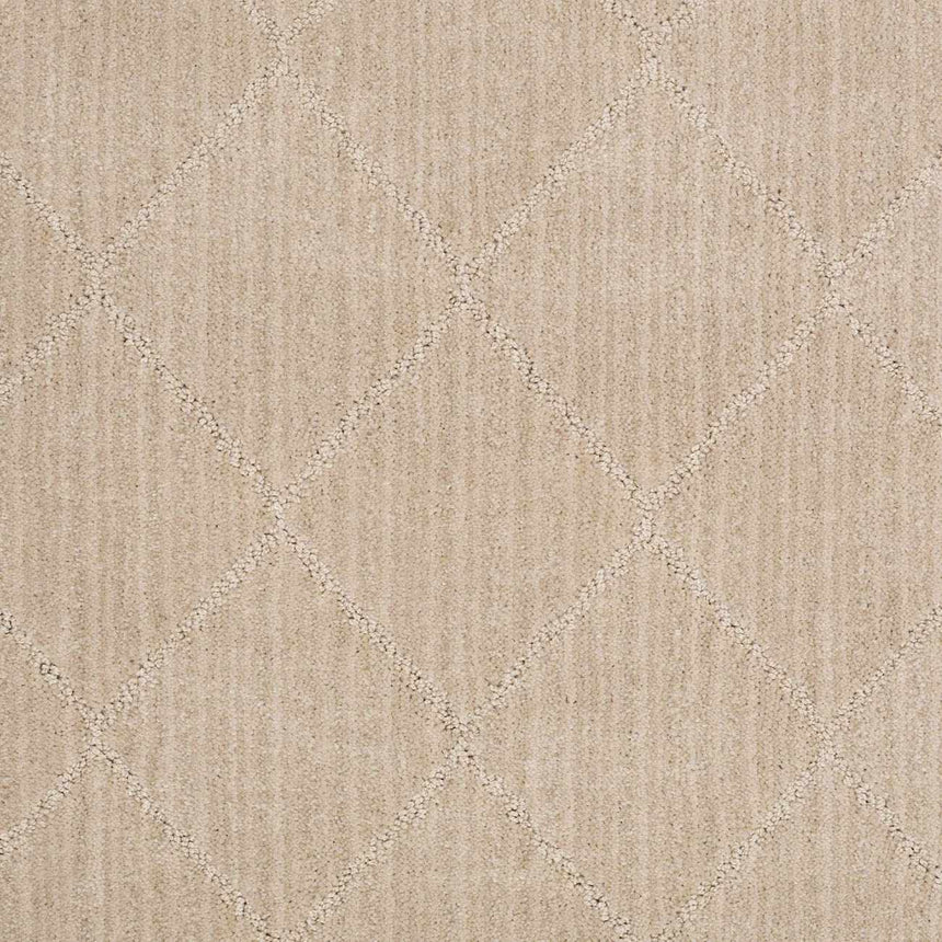 Hawkins Beige Diamond Cut and Sew Custom Runner Rug