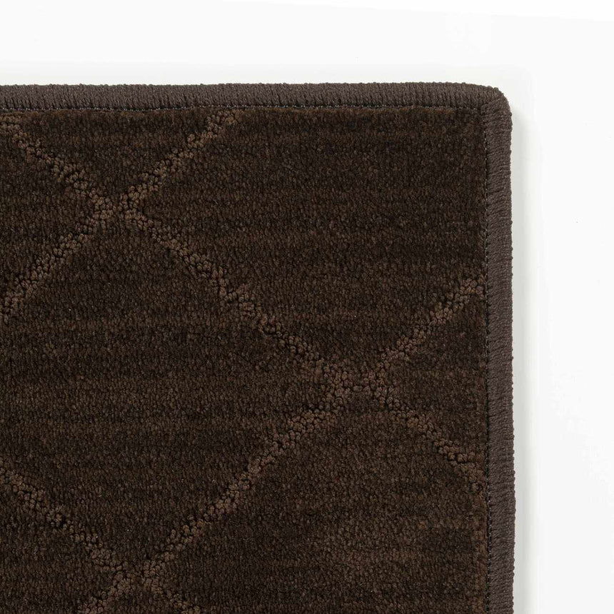 Hawkins Dark Brown Diamond Cut and Sew Custom Runner Rug
