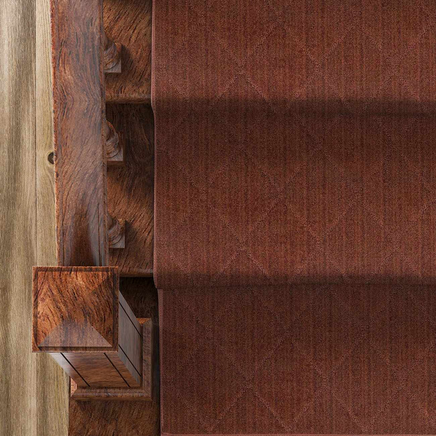 Hawkins Dark Red Diamond Cut and Sew Custom Runner Rug