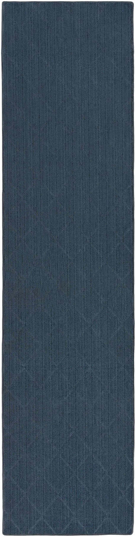 Hawkins Dark Blue Diamond Cut and Sew Custom Runner Rug
