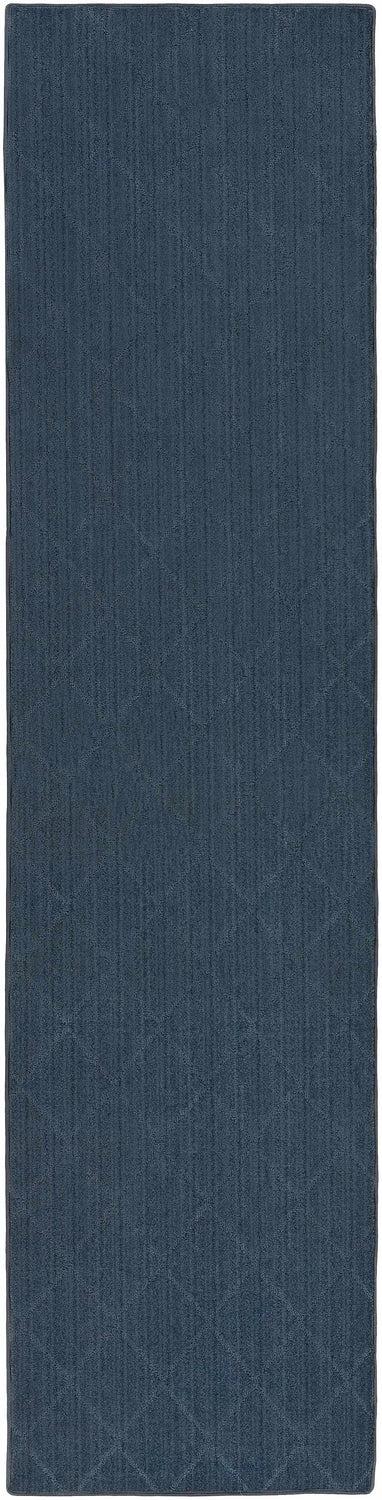 Hawkins Dark Blue Diamond Cut and Sew Custom Runner Rug