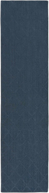 Hawkins Dark Blue Diamond Cut and Sew Custom Runner Rug