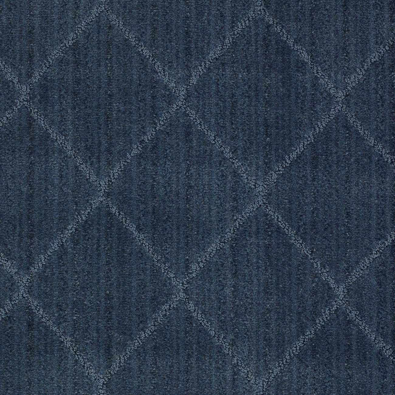 Hawkins Dark Blue Diamond Cut and Sew Custom Runner Rug