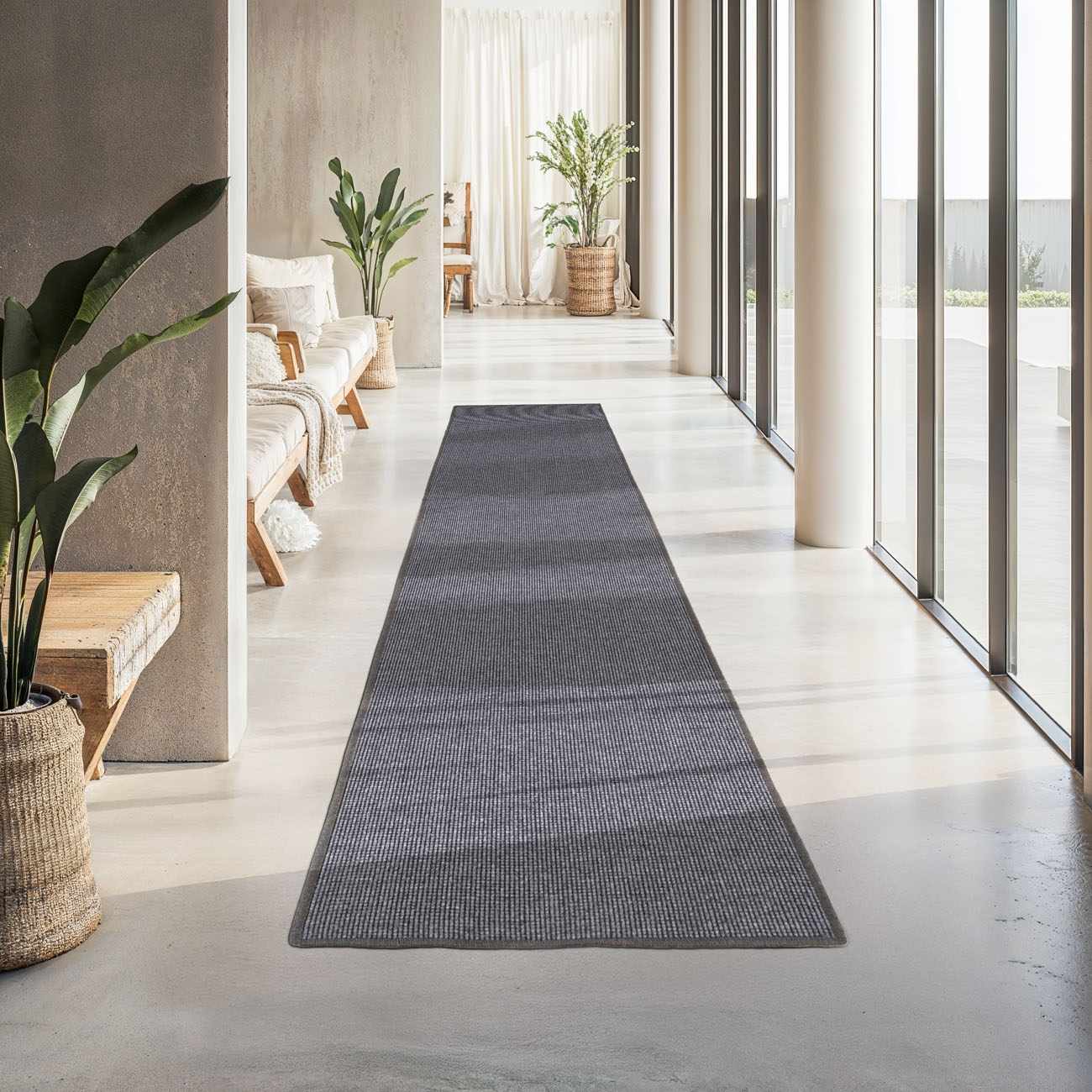 Jones Charcoal Cut and Sew Custom Runner Rug