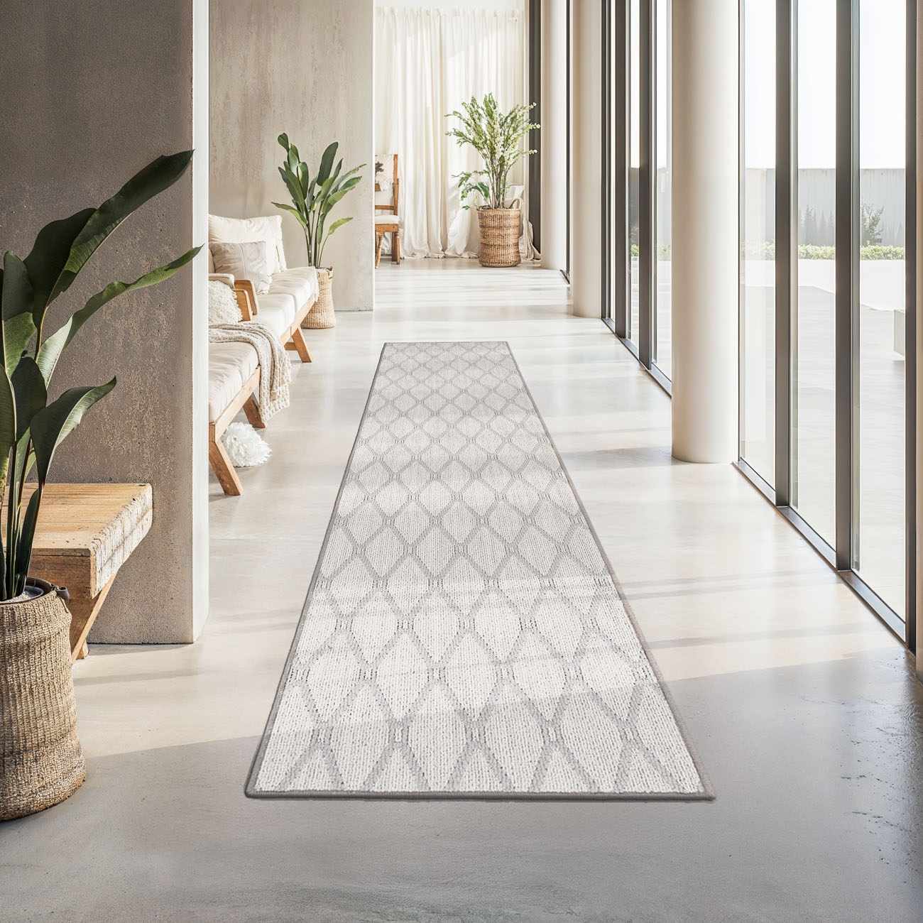 Leilani Off White Cut and Sew Custom Runner Rug