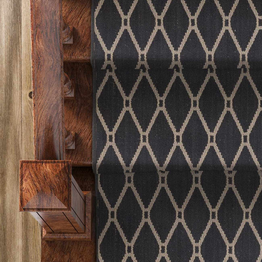 Leilani Black Cut and Sew Custom Runner Rug