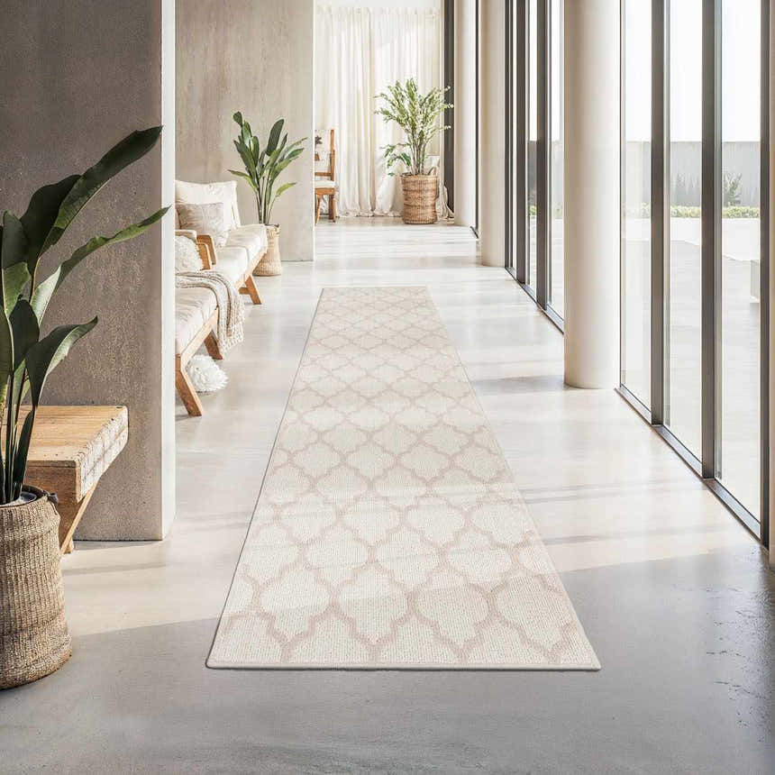 Leora Beige Cut and Sew Custom Runner Rug