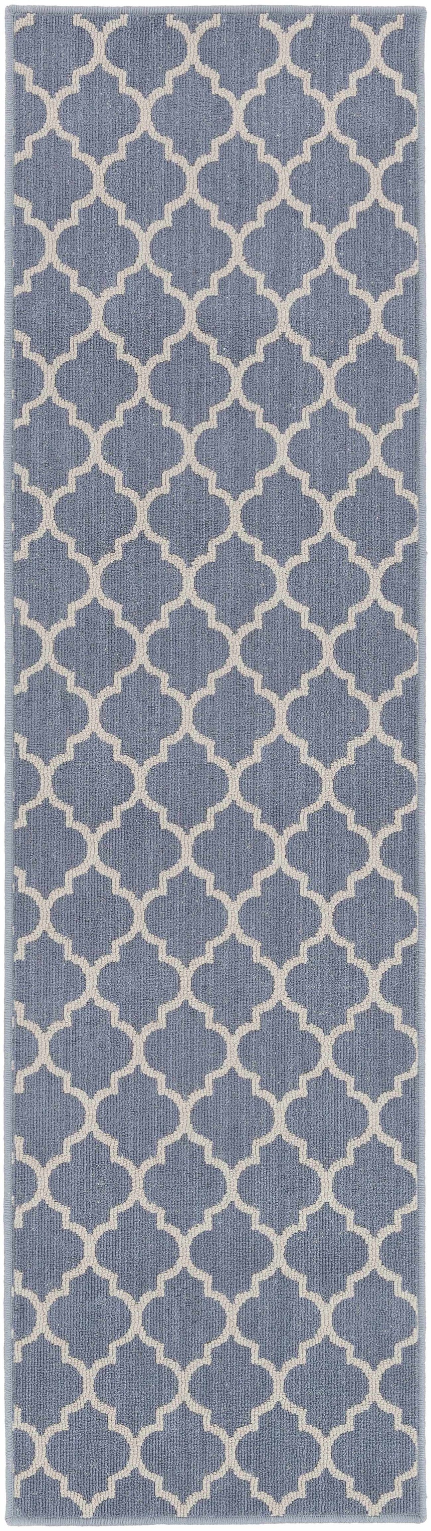 Leora Dark Blue Cut and Sew Custom Runner Rug