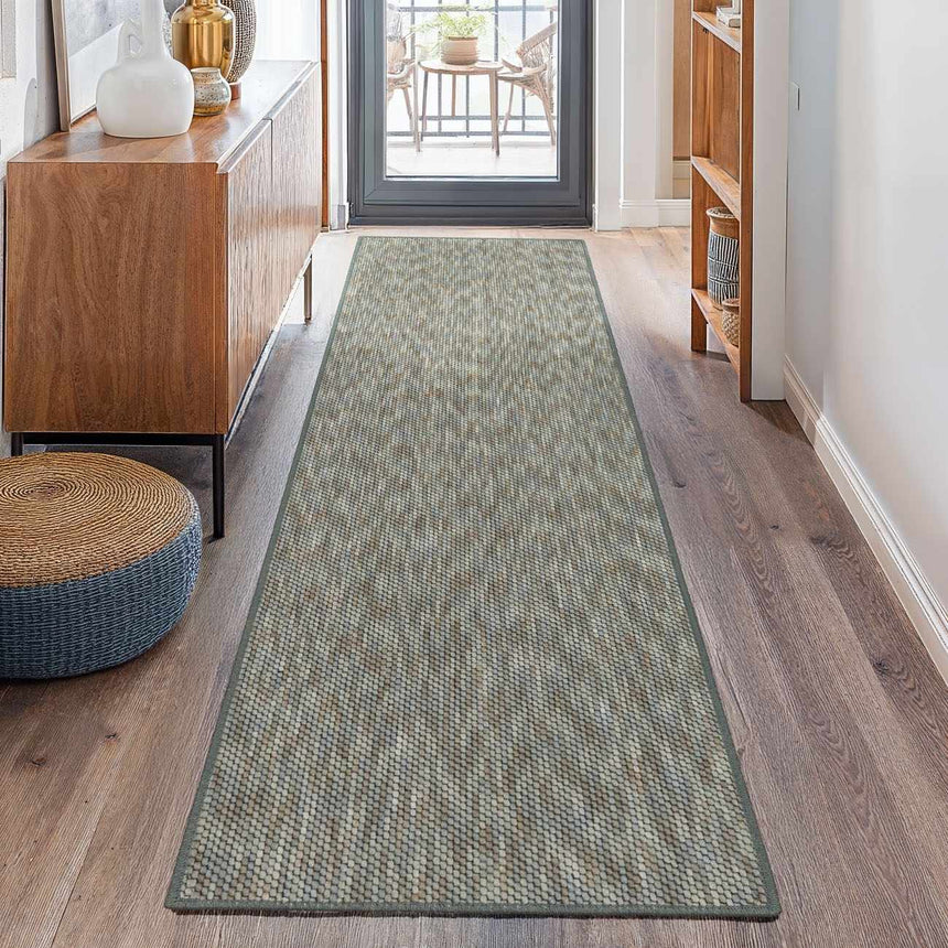 Lucca Sage Textured Cut and Sew Custom Runner Rug