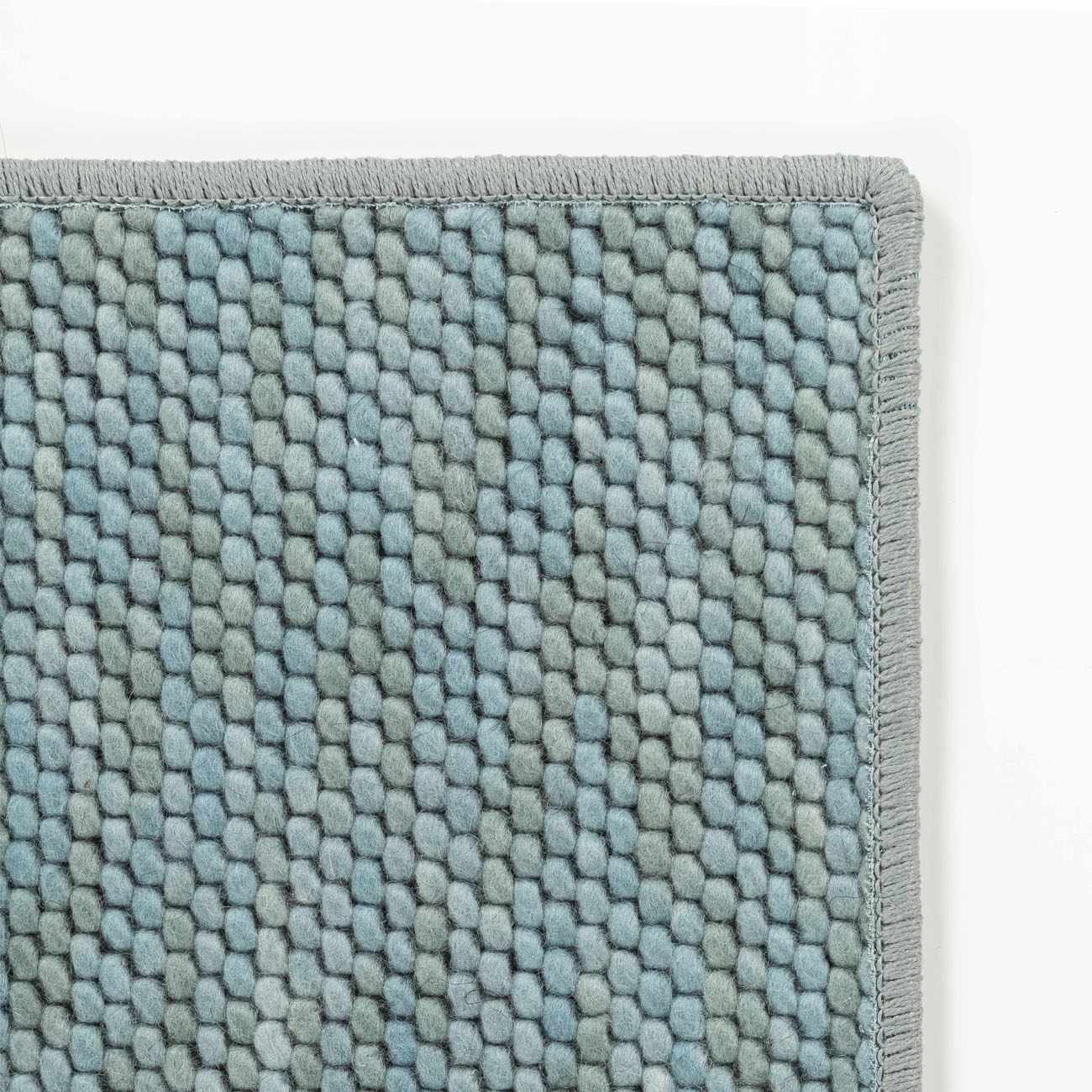 Lucca Light Blue Textured Cut and Sew Custom Runner Rug