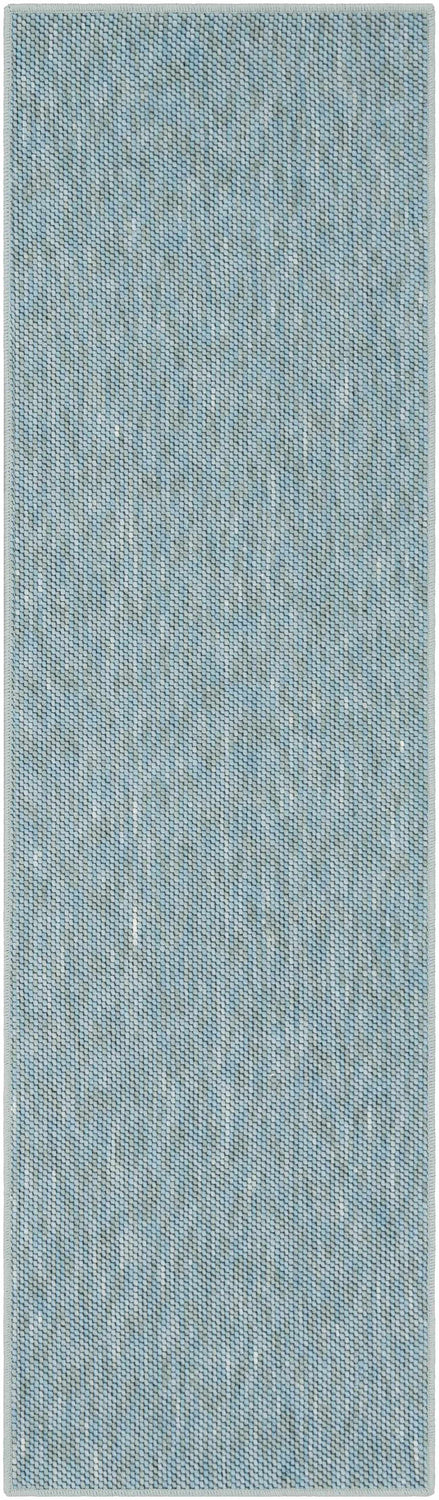 Lucca Light Blue Textured Cut and Sew Custom Runner Rug