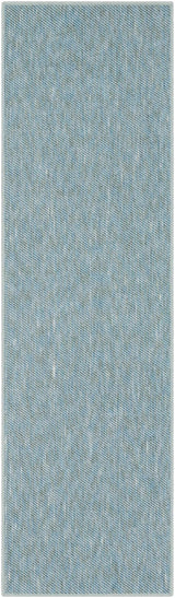 Lucca Light Blue Textured Cut and Sew Custom Runner Rug