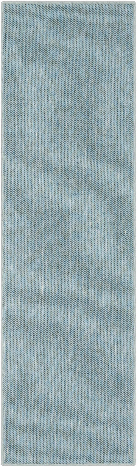Lucca Light Blue Textured Cut and Sew Custom Runner Rug