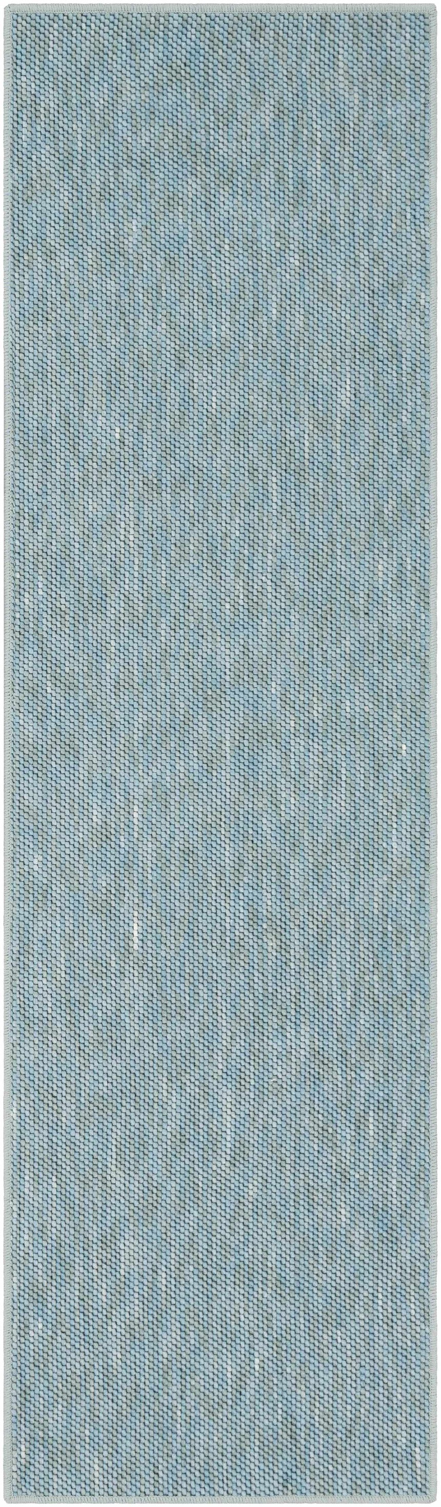 Lucca Light Blue Textured Cut and Sew Custom Runner Rug