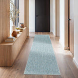 Lucca Light Blue Textured Cut and Sew Custom Runner Rug