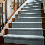 Lucca Light Blue Textured Cut and Sew Custom Runner Rug