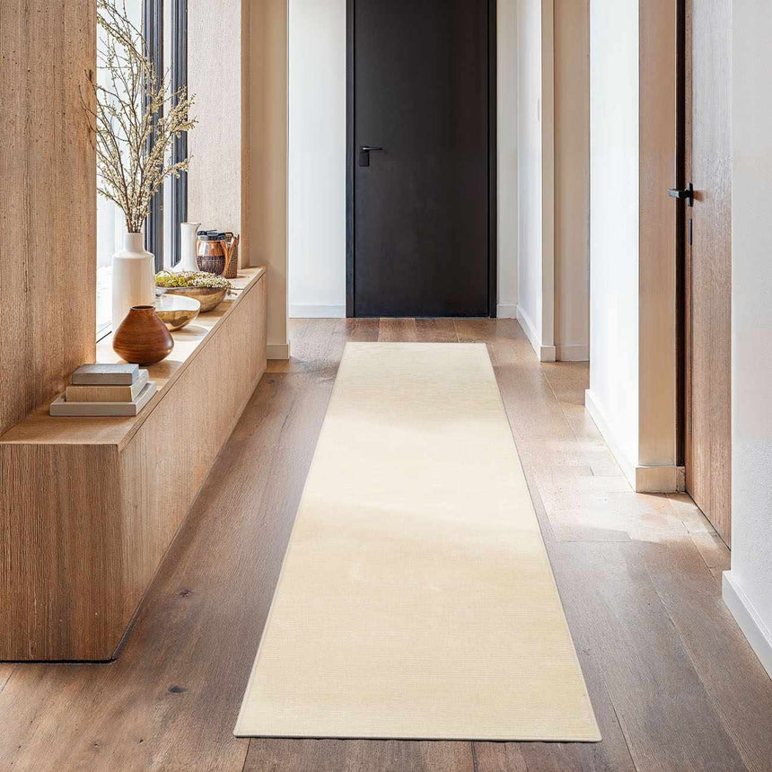 Lori Ivory Hand Loomed Cut and Sew Custom Runner Rug