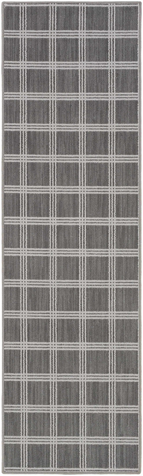 Oretha Gray Checkered Cut and Sew Custom Runner Rug