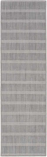 Oretha Light Gray Checkered Cut and Sew Custom Runner Rug