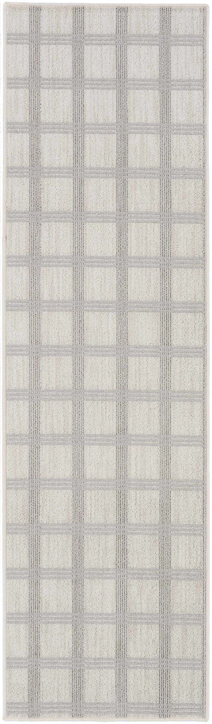 Oretha Off White Checkered Cut and Sew Custom Runner Rug