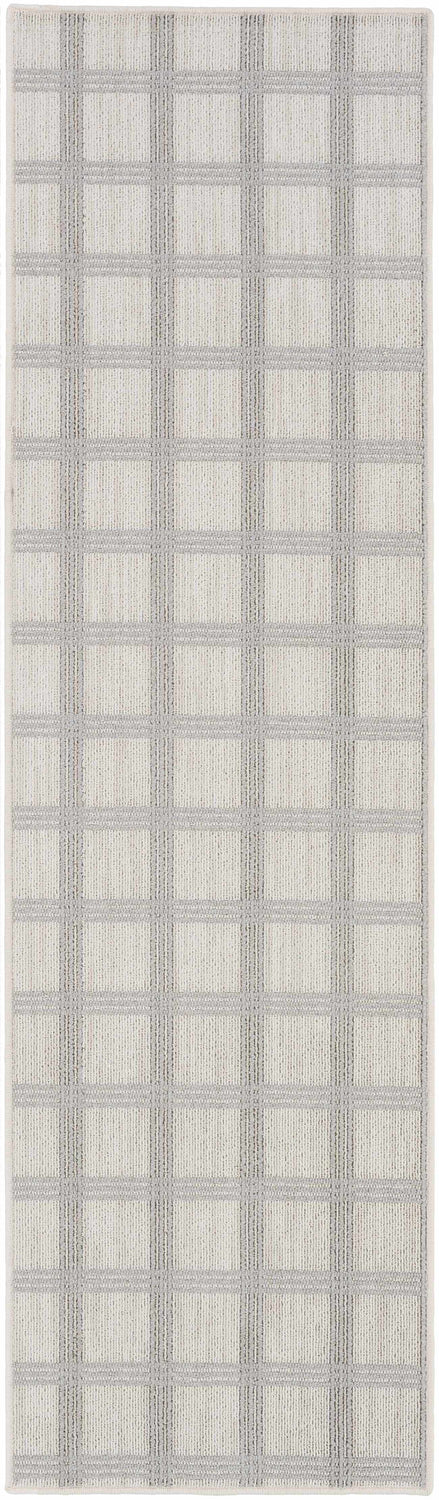 Oretha Off White Checkered Cut and Sew Custom Runner Rug