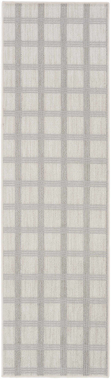 Oretha Off White Checkered Cut and Sew Custom Runner Rug