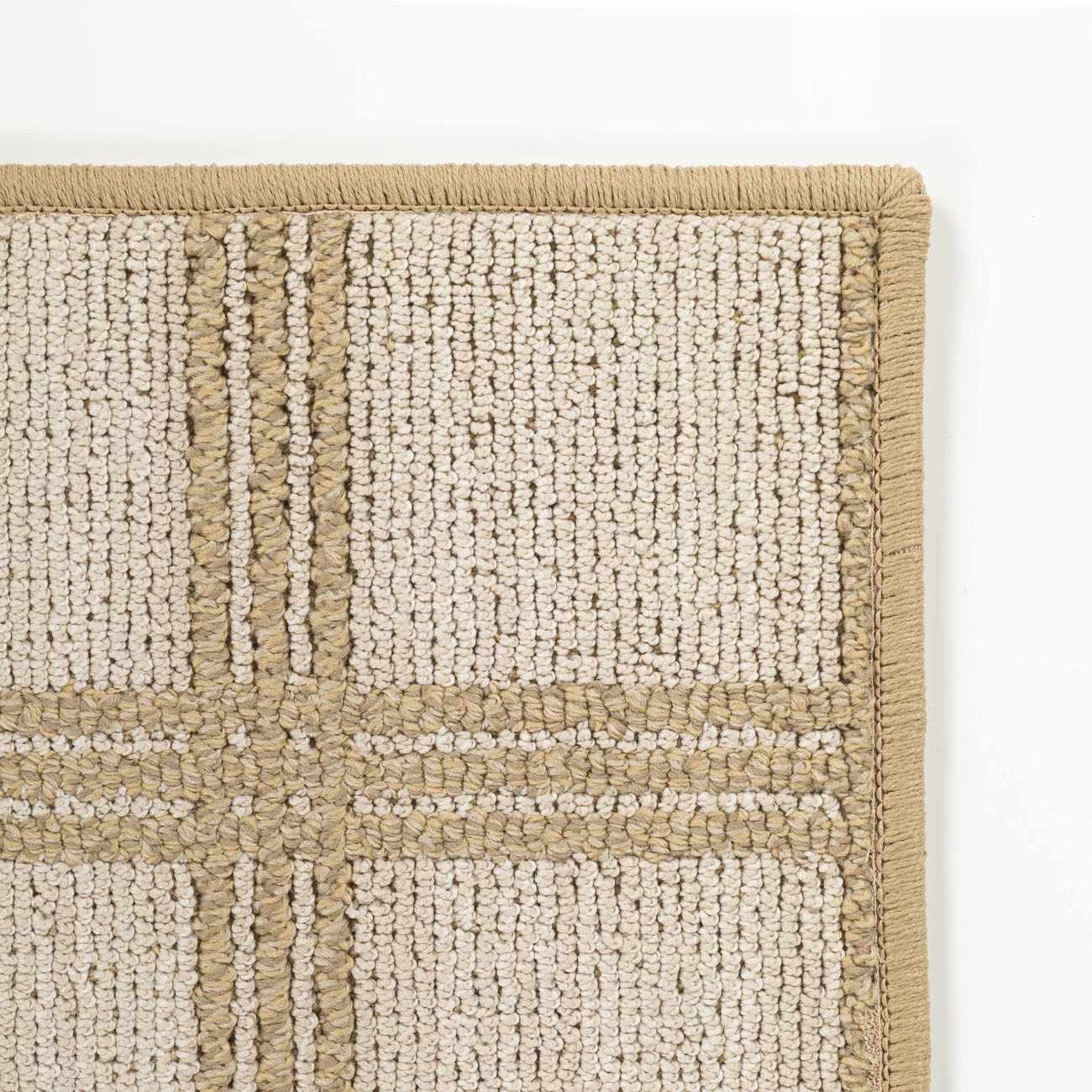 Oretha Cream Checkered Cut and Sew Custom Runner Rug