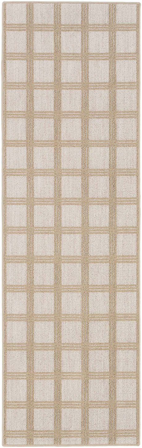Oretha Cream Checkered Cut and Sew Custom Runner Rug