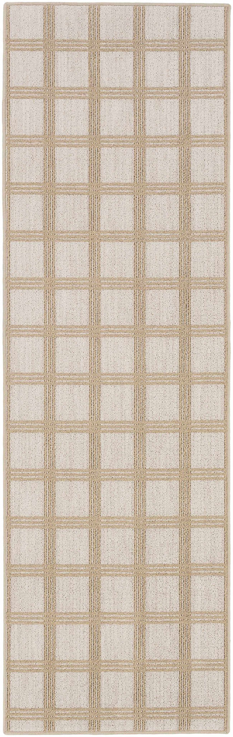 Oretha Cream Checkered Cut and Sew Custom Runner Rug